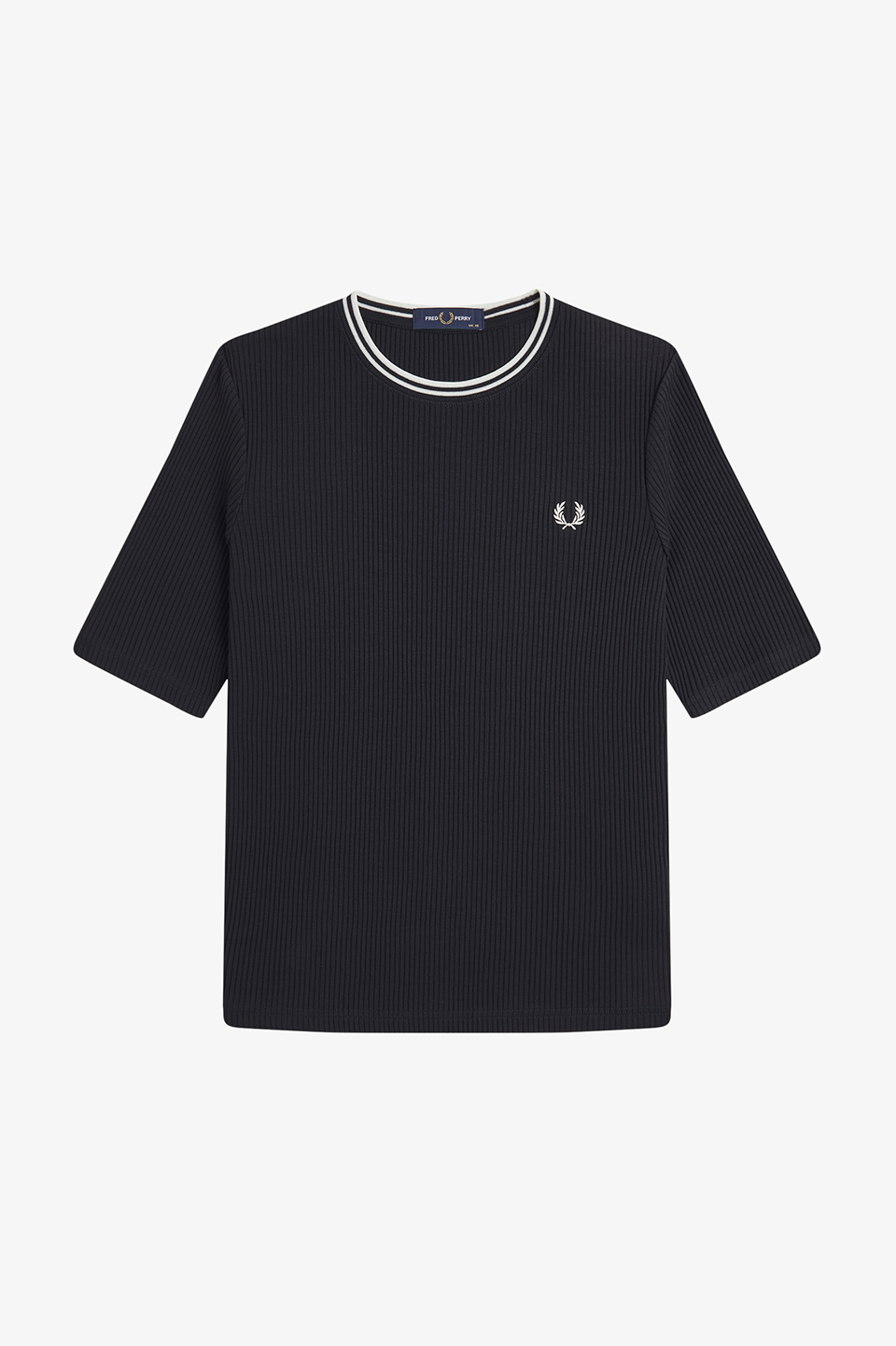 Twin Tipped Ribbed T-Shirt(8 102：BLACK): | FRED PERRY JAPAN