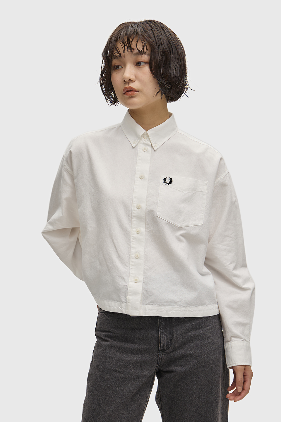Embroidered Placket Shirt(10 129：SNOW WHITE): | FRED PERRY JAPAN