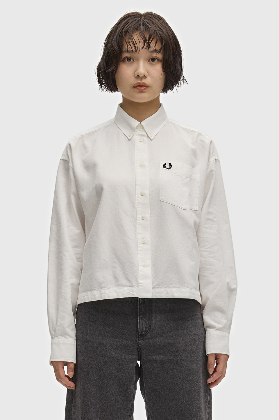 Embroidered Placket Shirt(10 129：SNOW WHITE): | FRED PERRY JAPAN