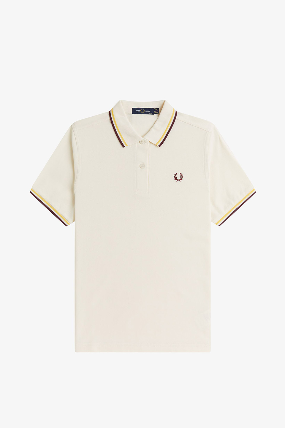 The Fred Perry Shirt - G3600 18B:ECRU / LEMON BARLEY / OX BLOOD 8