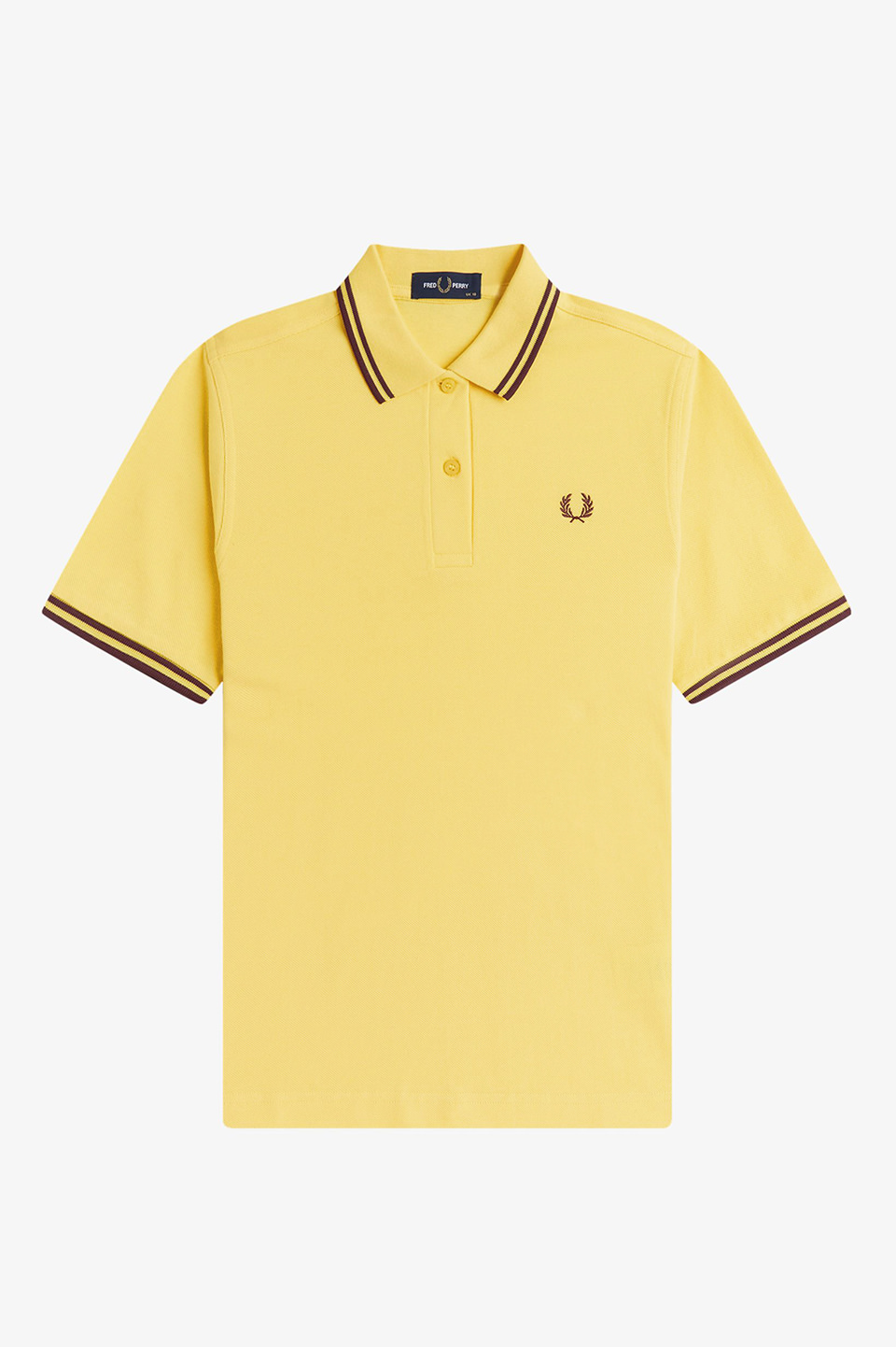The Fred Perry Shirt - G3600 19B:LEMON BARLEY / OX BLOOD 8