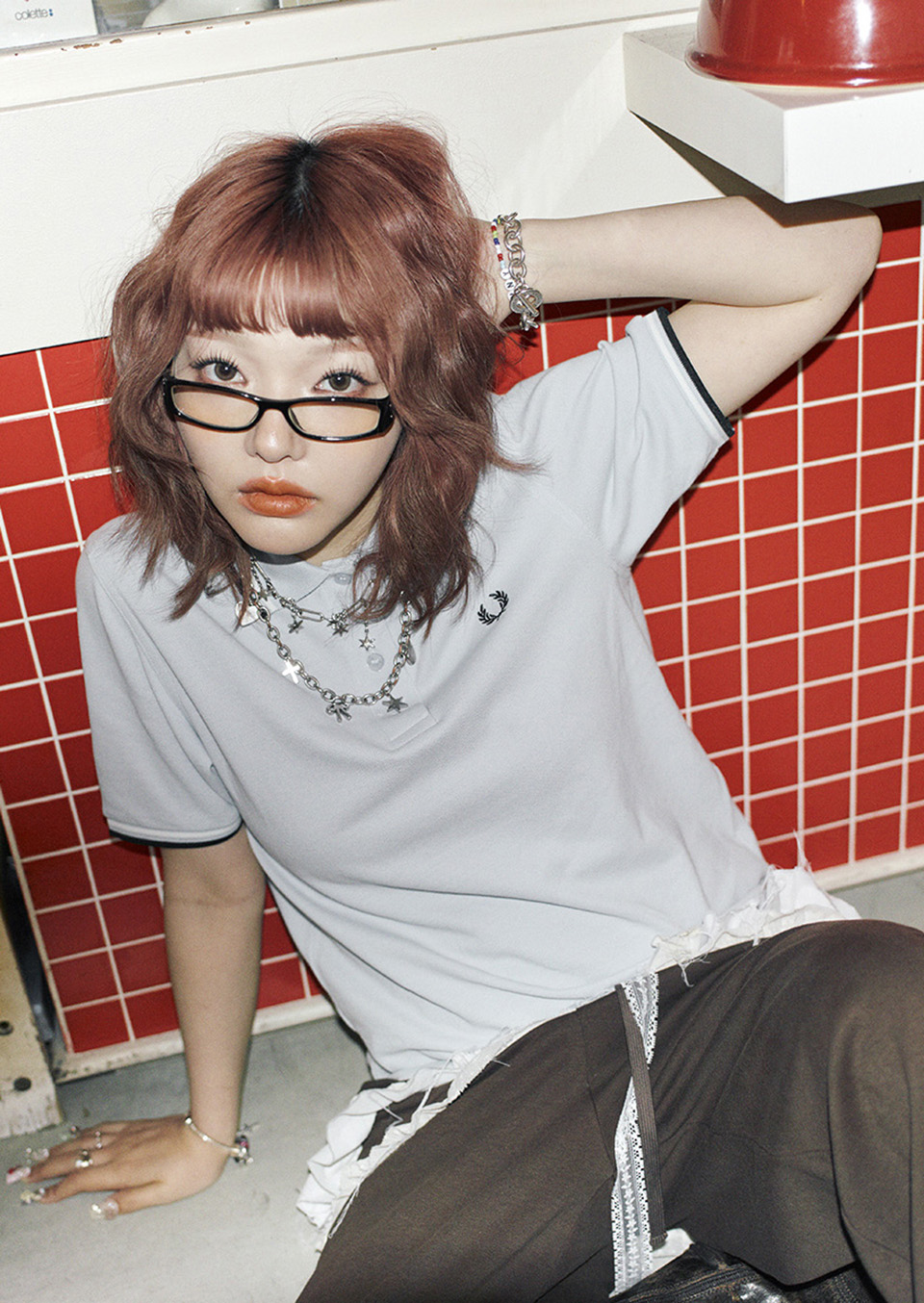 The Fred Perry Shirt - G3600(8 20C：DUSKY BLUE / SNOW WHITE