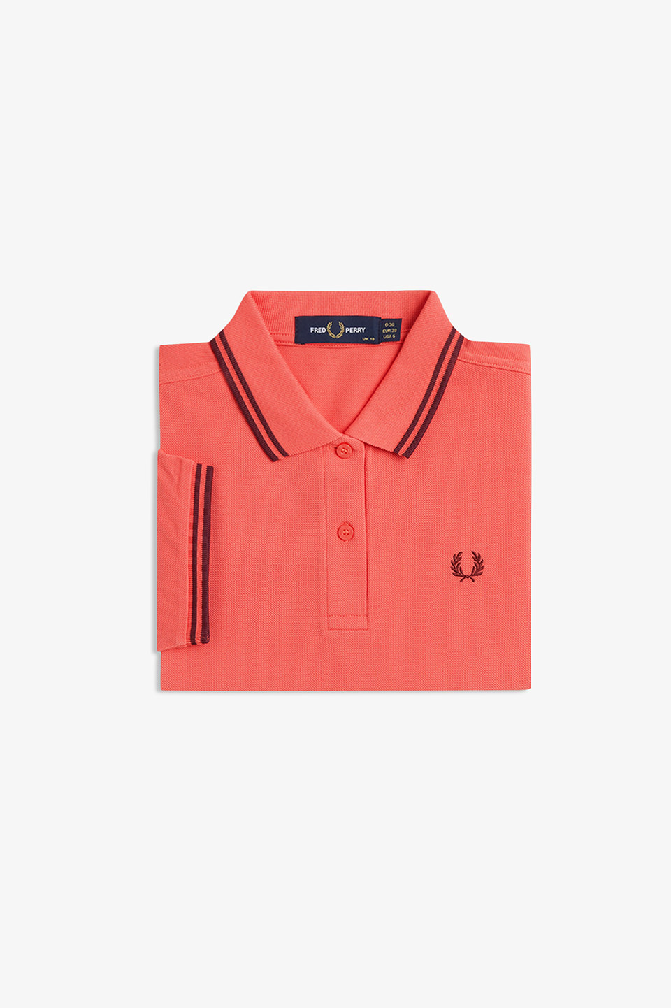The Fred Perry Shirt - G3600 22C:STRAWBERRY CREAM / OX BLOOD 8