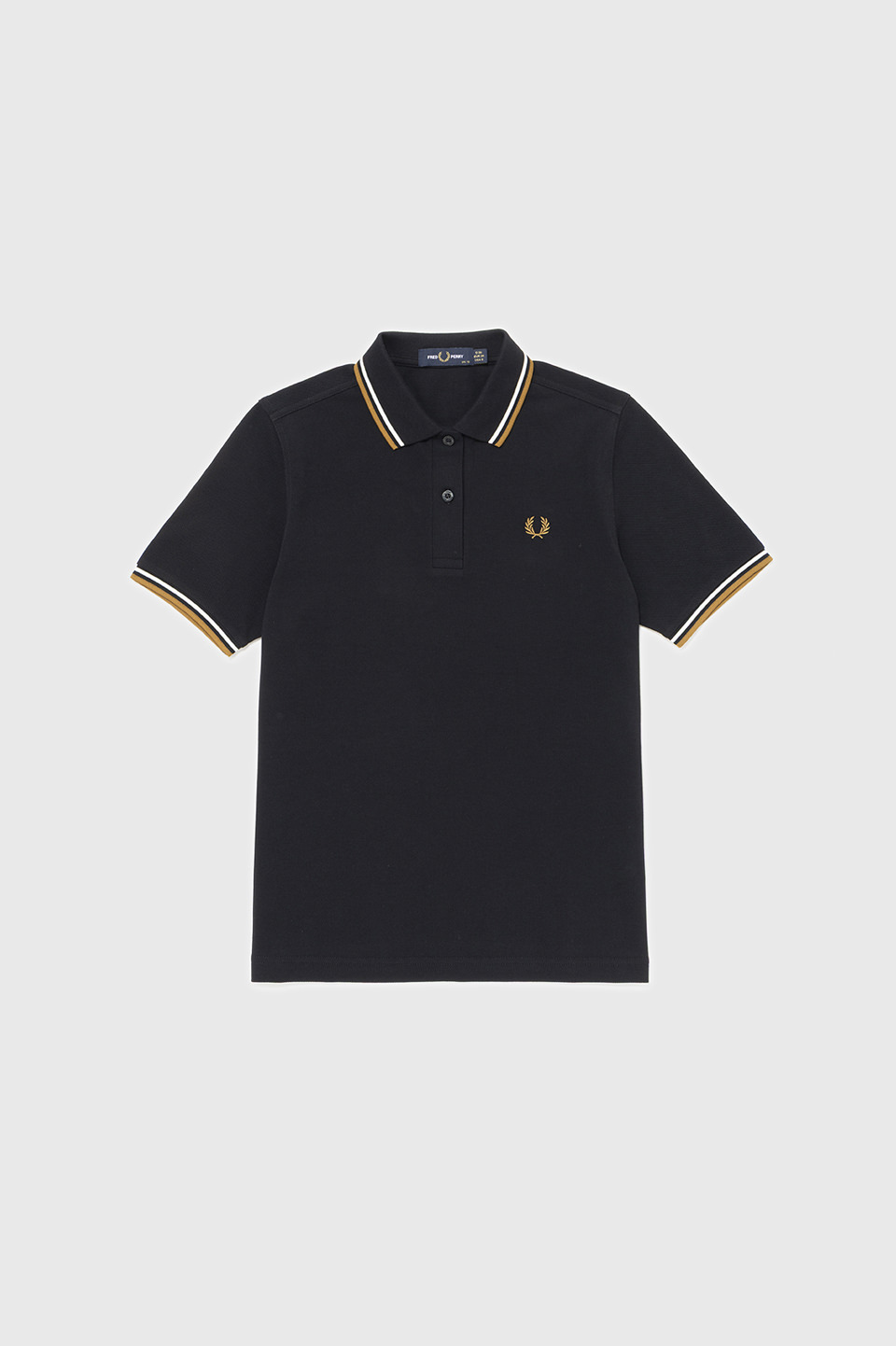 The Fred Perry Shirt - G3600 P69:BLACK/ECRU/ 8