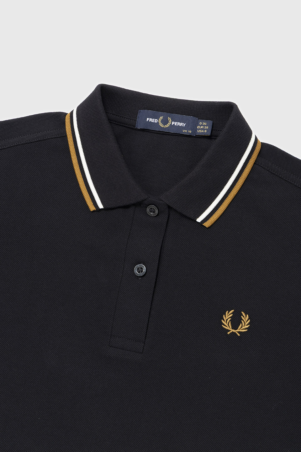 The Fred Perry Shirt - G3600 P69:BLACK/ECRU/ 8