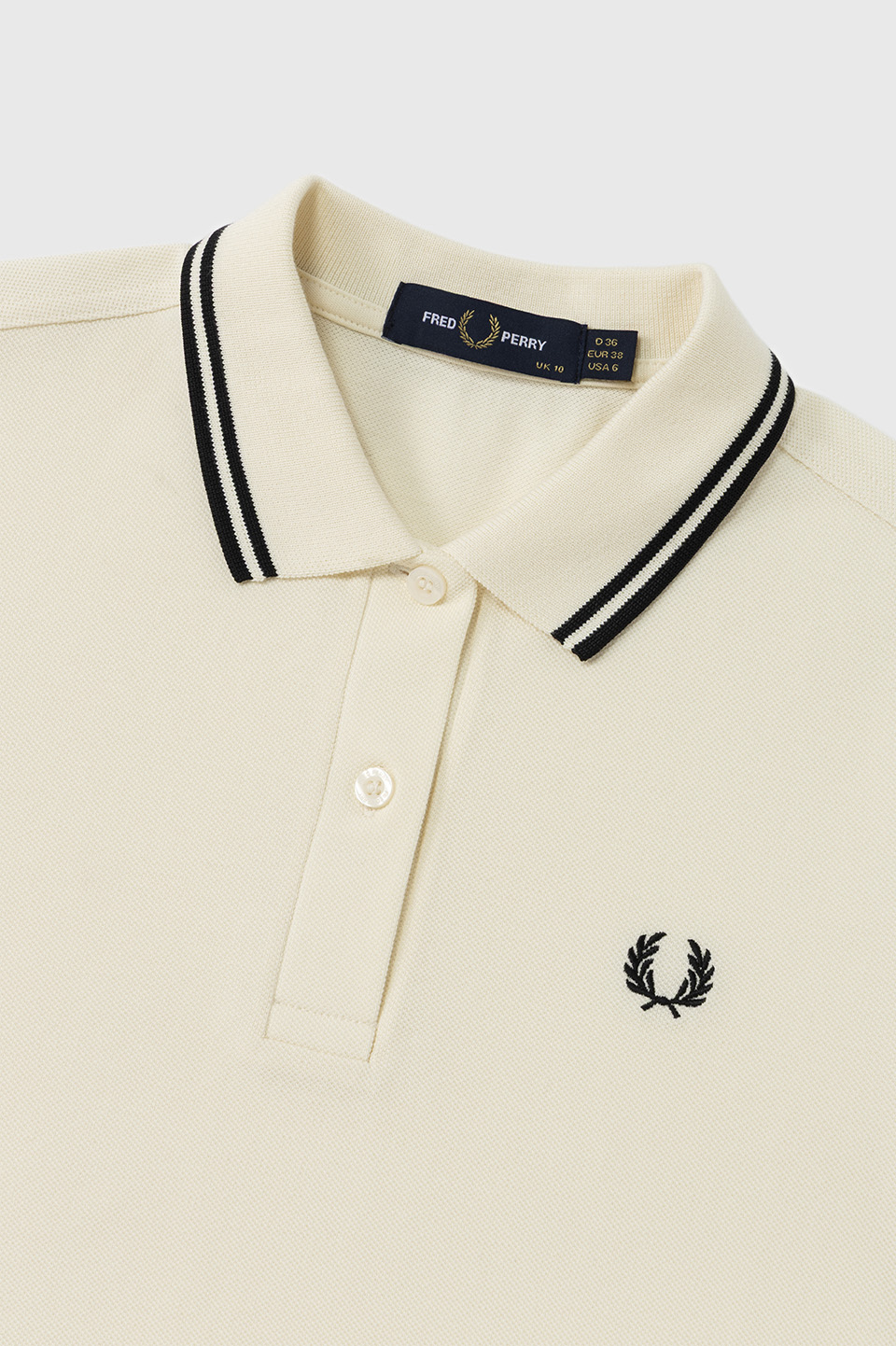 The Fred Perry Shirt - G3600 S70:ECRU / BLACK 8