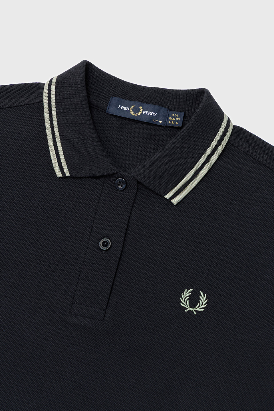 The Fred Perry Shirt - G3600 T73:NAVY / SEAGRASS / SEAGRASS 8