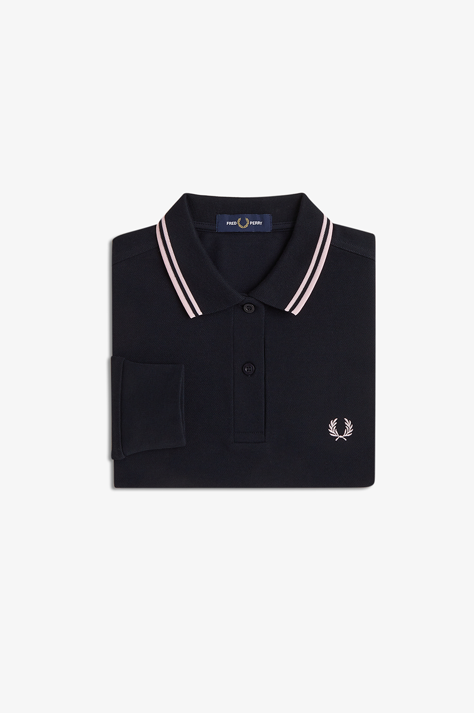 The Fred Perry Shirt - G3636 02D:NAVY / ICED PINK / ICED PINK 8