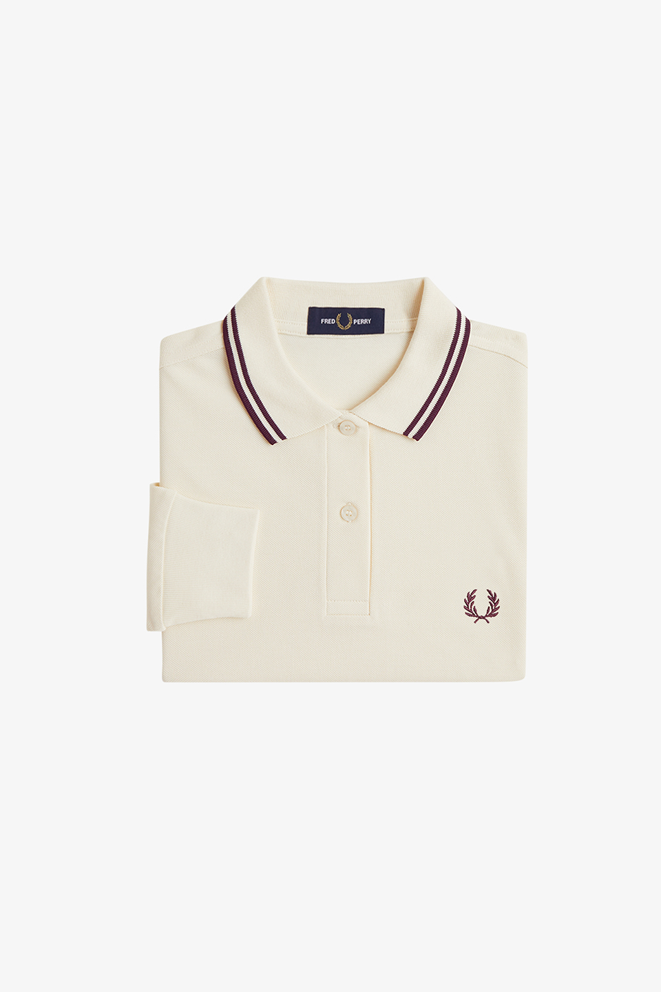The Fred Perry Shirt - G3636 03D:ECRU / PLUM / PLUM 8