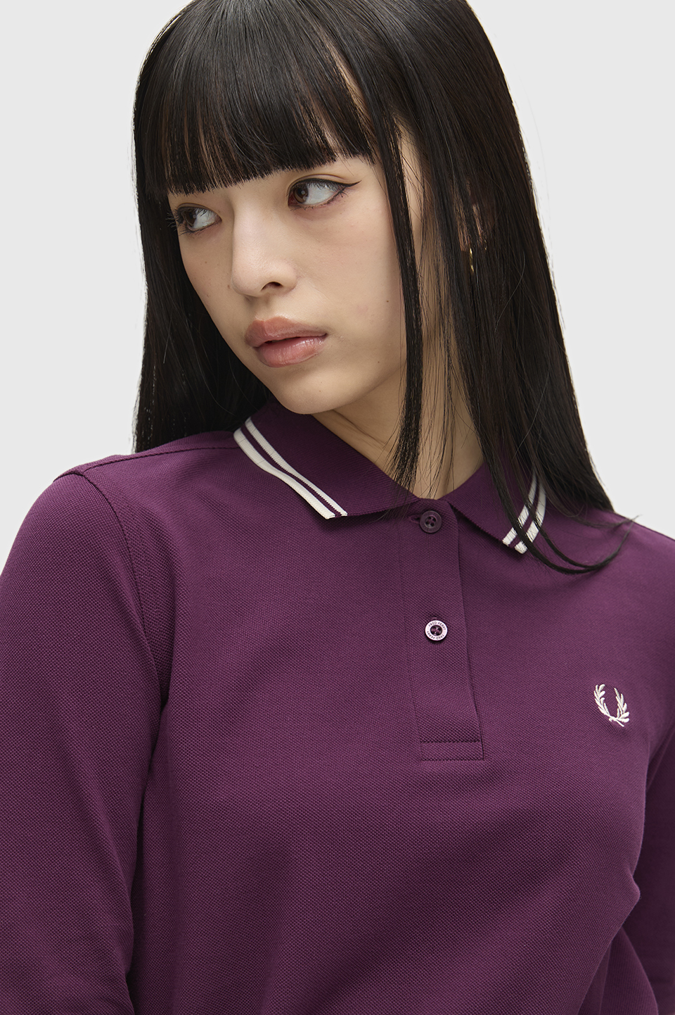 The Fred Perry Shirt - G3636 05D:PLUM / ECRU / ECRU 8