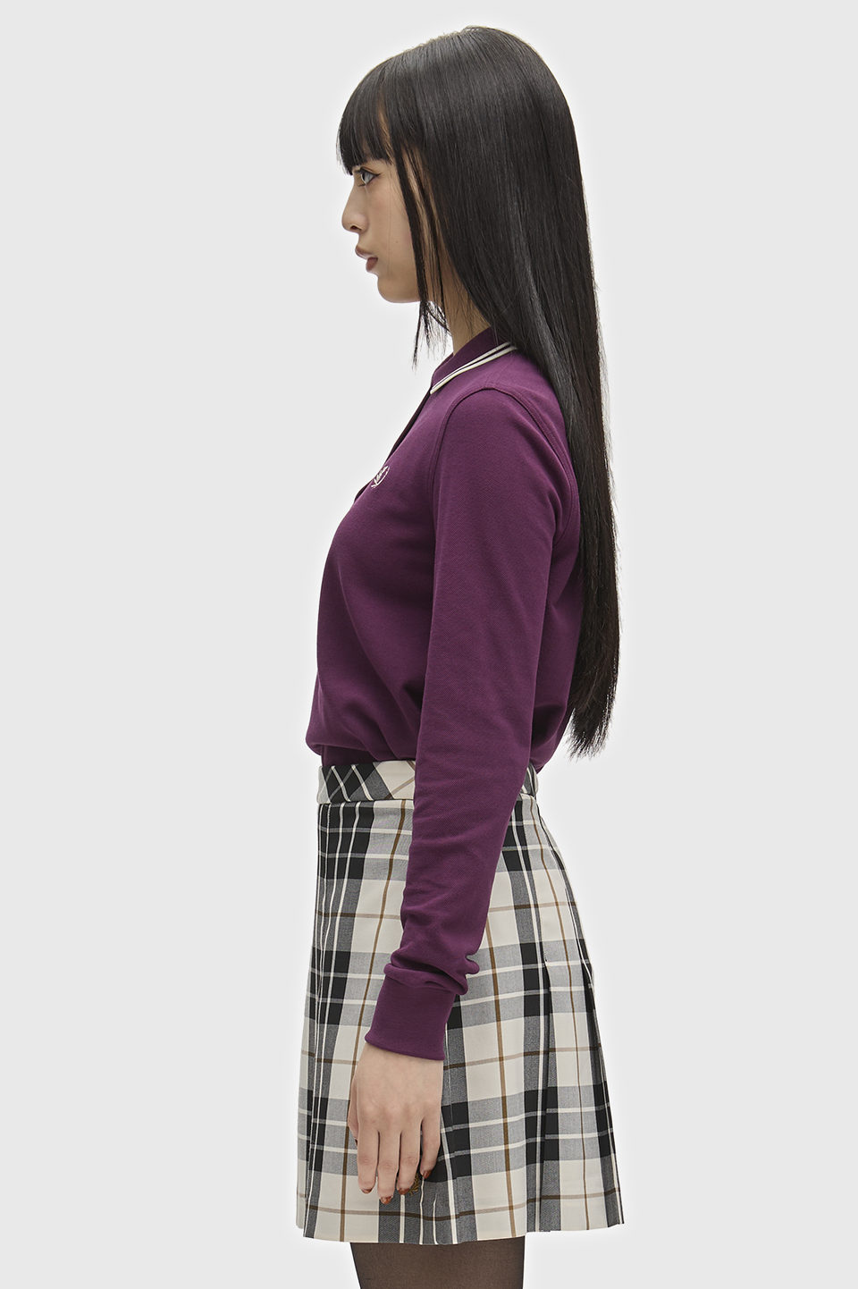 The Fred Perry Shirt - G3636 05D:PLUM / ECRU / ECRU 8
