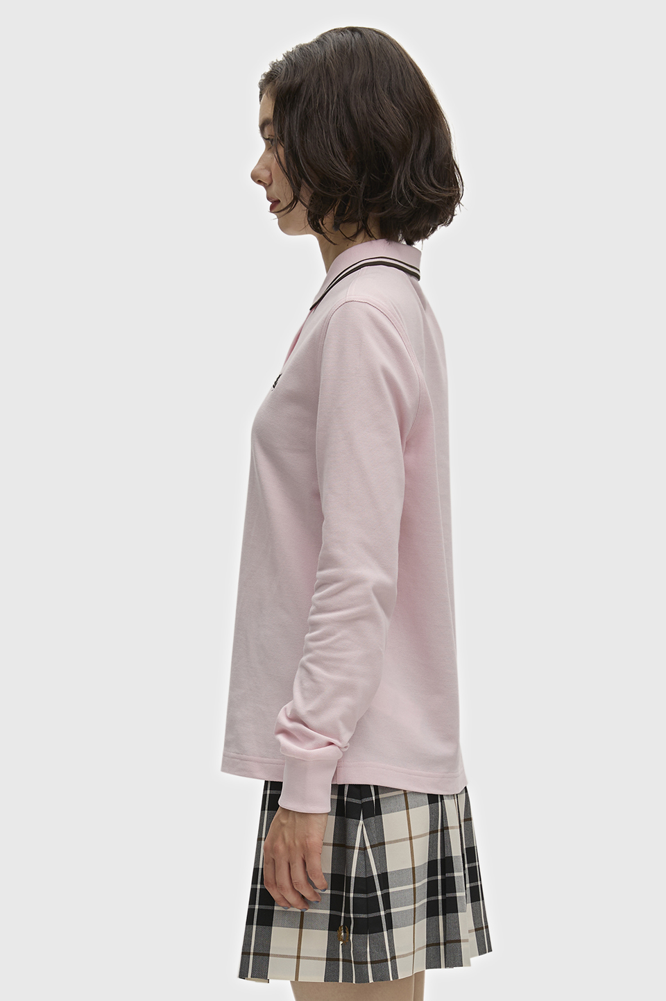 The Fred Perry Shirt - G3636 06D:ICED PINK / NIGHT GREEN 8