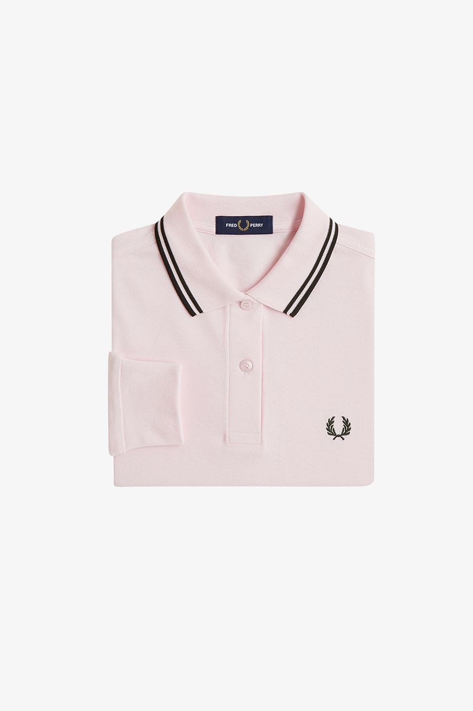 The Fred Perry Shirt - G3636 06D:ICED PINK / NIGHT GREEN 8