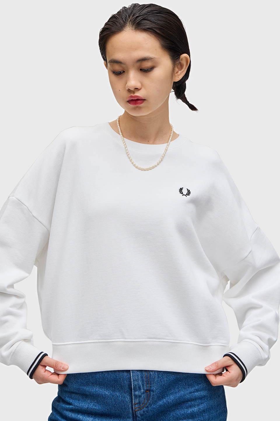 Tipped Sweatshirt(10 100：WHITE): | FRED PERRY JAPAN | フレッド ...