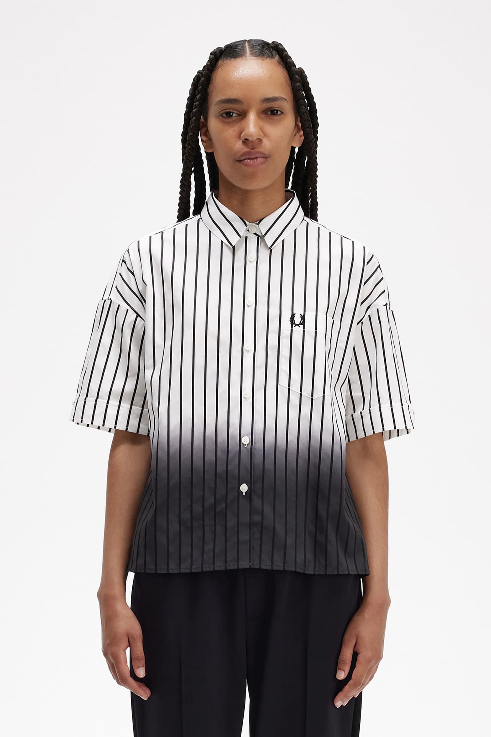 Gradient Stripe Shirt(10 129：SNOW WHITE): | FRED PERRY JAPAN