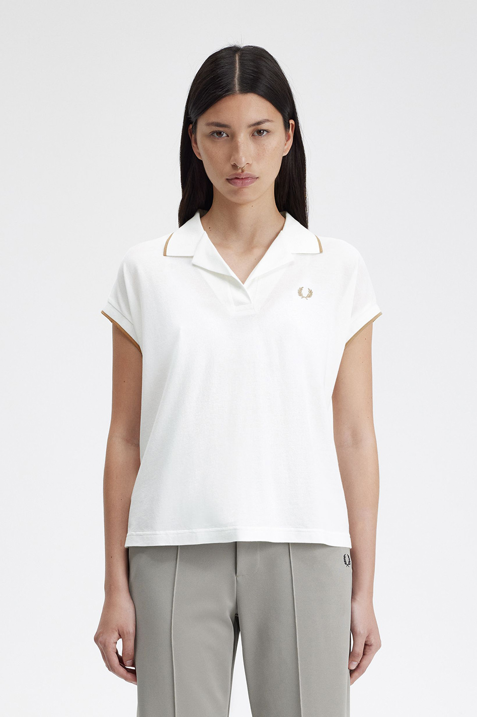 Open-Collar Polo Shirt(10 129:SNOW WHITE): | FRED PERRY JAPAN Open-Collar Polo Shirt(10 129:SNOW WHITE): | FRED PERRY JAPAN