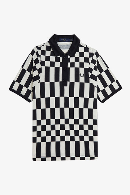 Chequerboard Polo Shirt(10 102：BLACK): | FRED PERRY JAPAN