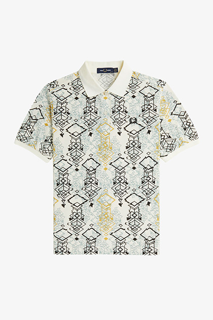Abstract Print Polo Shirt(10 560：ECRU): | FRED PERRY JAPAN
