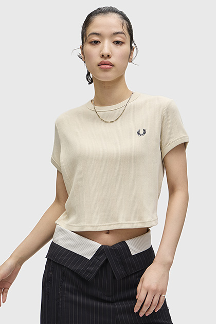 Cropped Ribbed T-Shirt