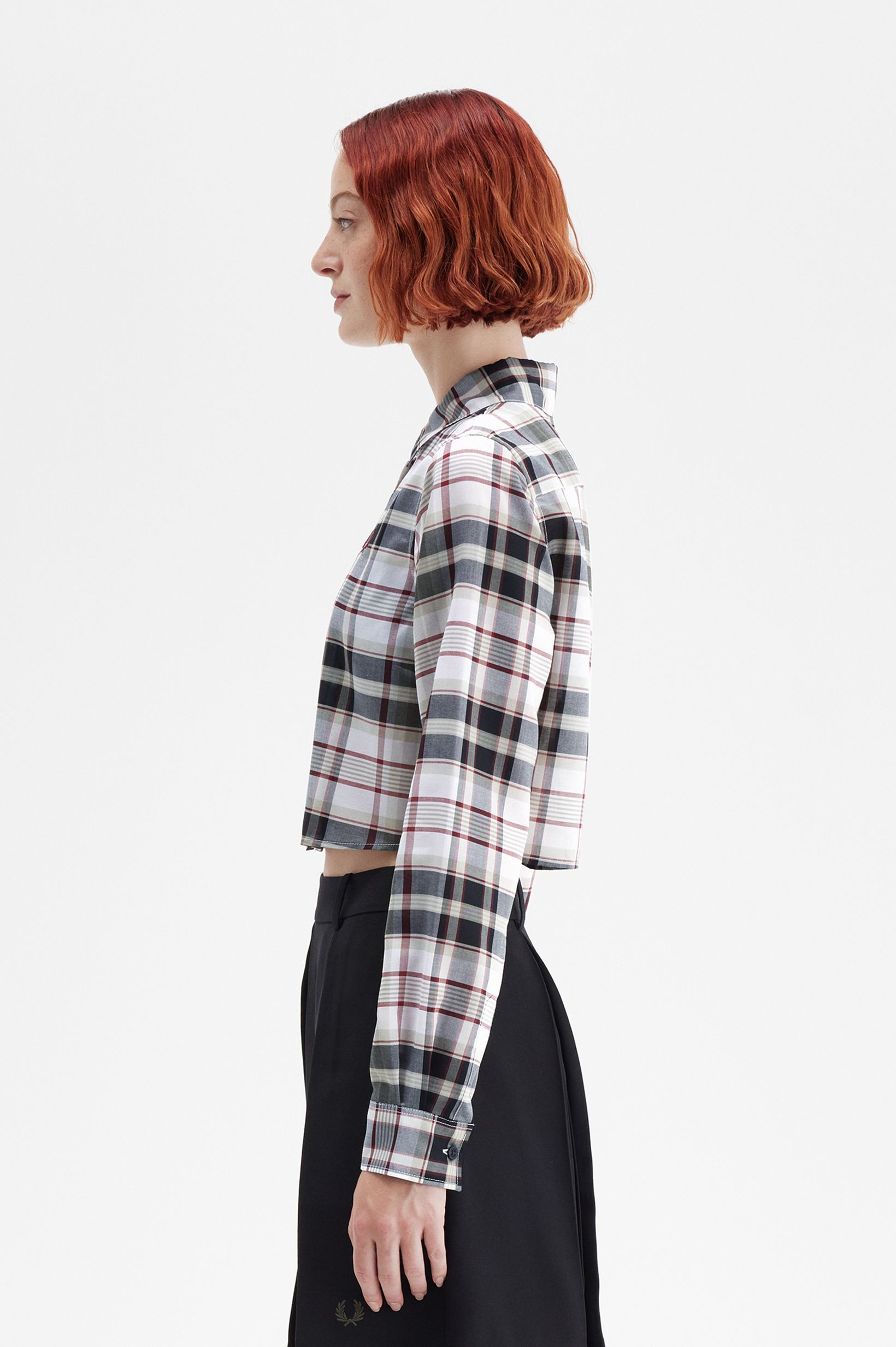 Cropped Check Shirt(10 100：WHITE): | FRED PERRY JAPAN