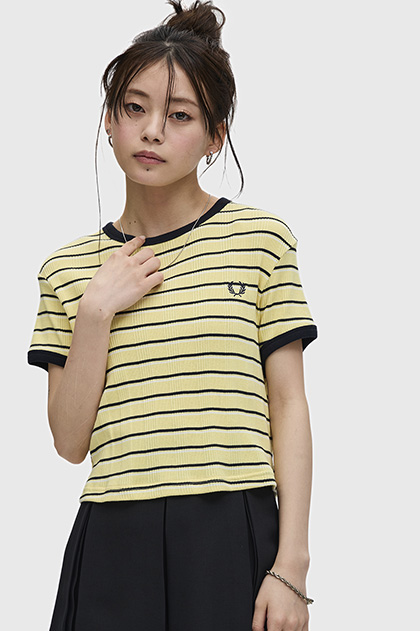 Striped Ribbed T-Shirt