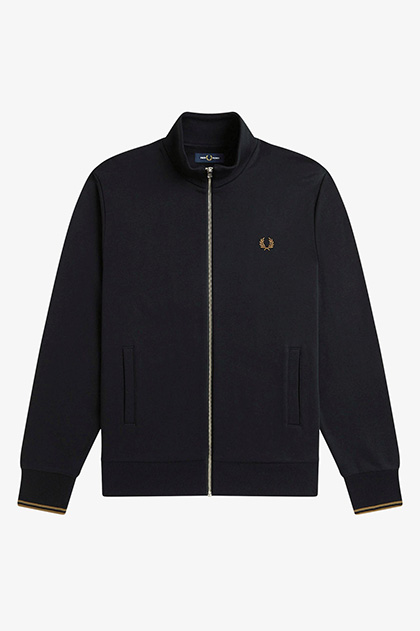 Hooded Zip Through Sweatshirt(S 198：BLACK): | FRED PERRY