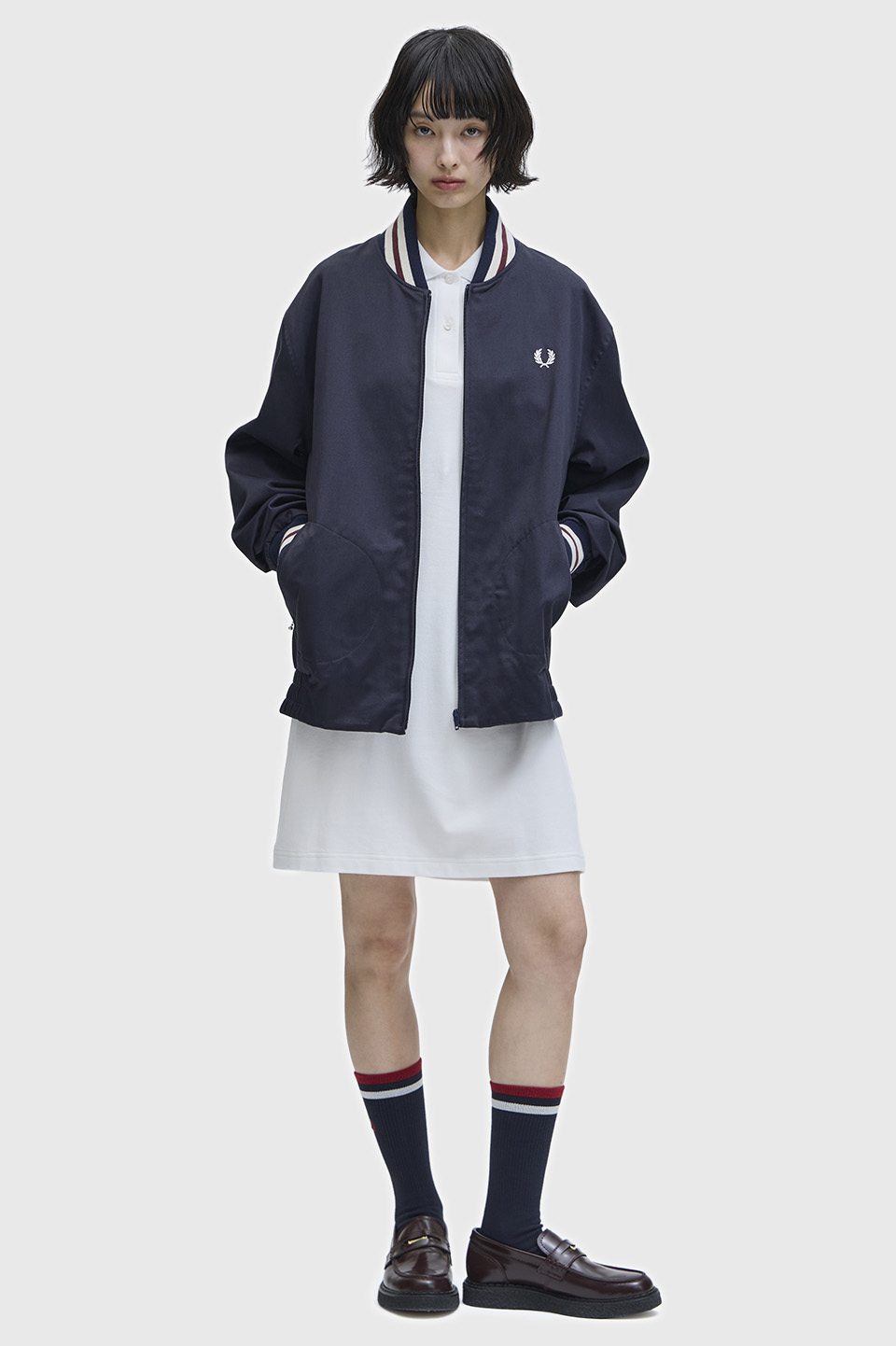 Twill Tennis Bomber Jacket(S 608：NAVY): | FRED PERRY JAPAN