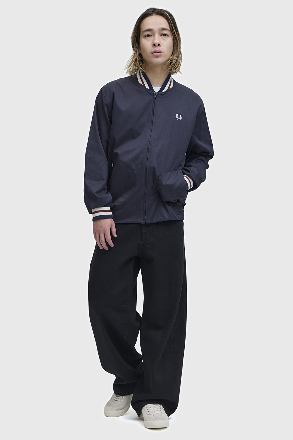Twill Tennis Bomber Jacket(S 608：NAVY): | FRED PERRY JAPAN