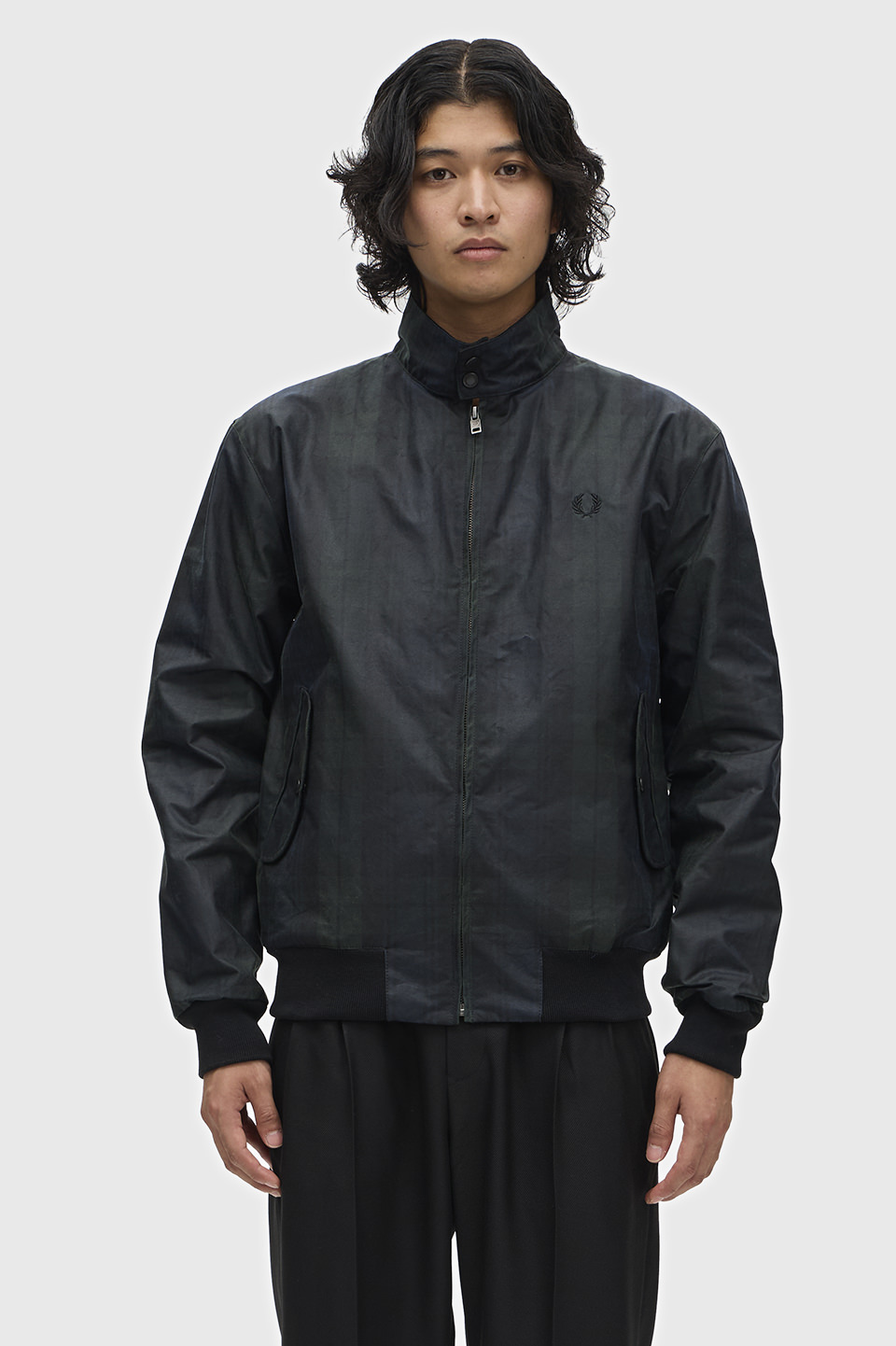 Black Watch Tartan Waxed Harrington Jacket(M 37A：BLACK WATCH