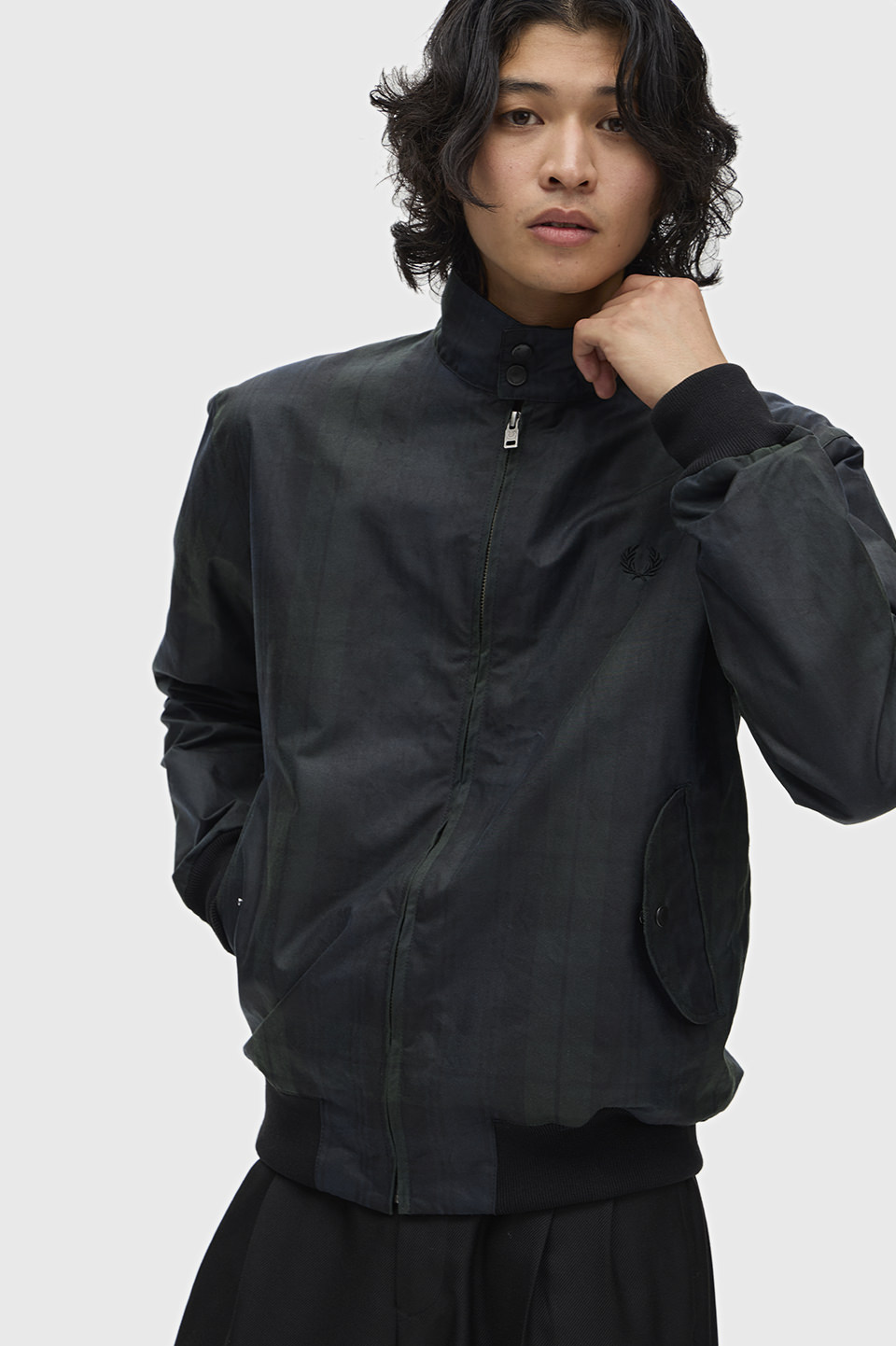 Black Watch Tartan Waxed Harrington Jacket(M 37A：BLACK WATCH