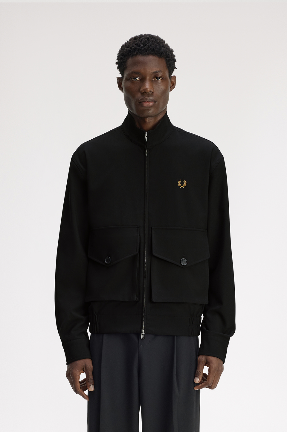 Patch Pocket Funnel Neck Jacket(S 69D：BLACK MOSS): | FRED PERRY