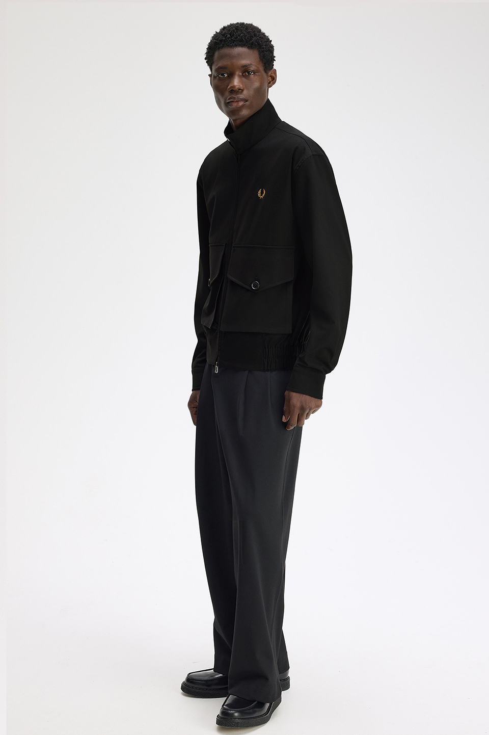 Patch Pocket Funnel Neck Jacket(S 69D：BLACK MOSS): | FRED PERRY