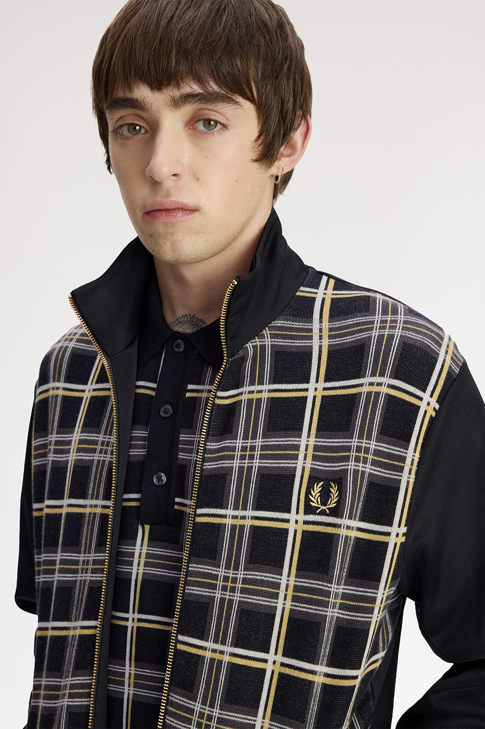 Knitted Front Track Jacket(S 102：BLACK): | FRED PERRY JAPAN