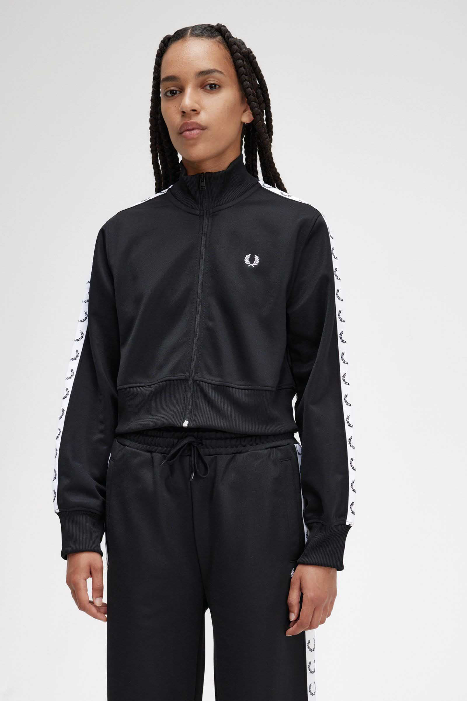 Cropped Taped Track Jacket(10 102：BLACK): | FRED PERRY JAPAN