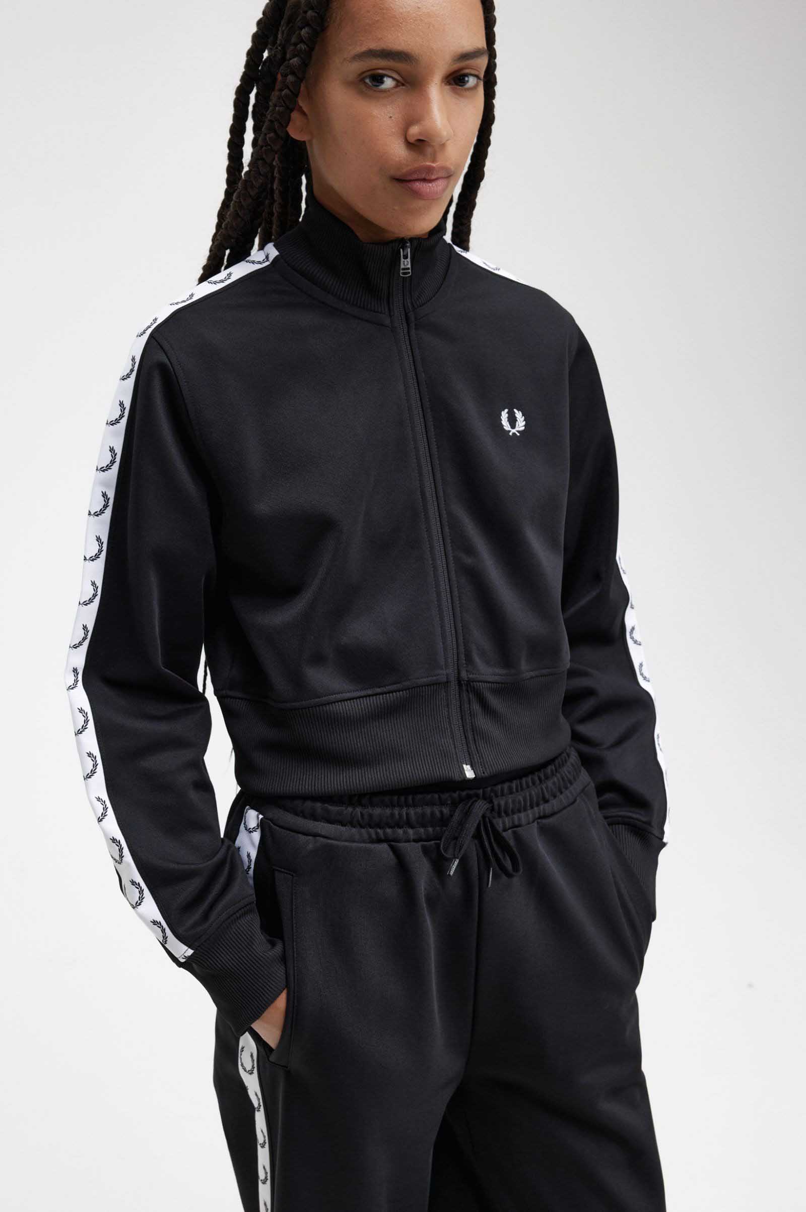 Cropped Taped Track Jacket(10 102：BLACK): | FRED PERRY JAPAN ...