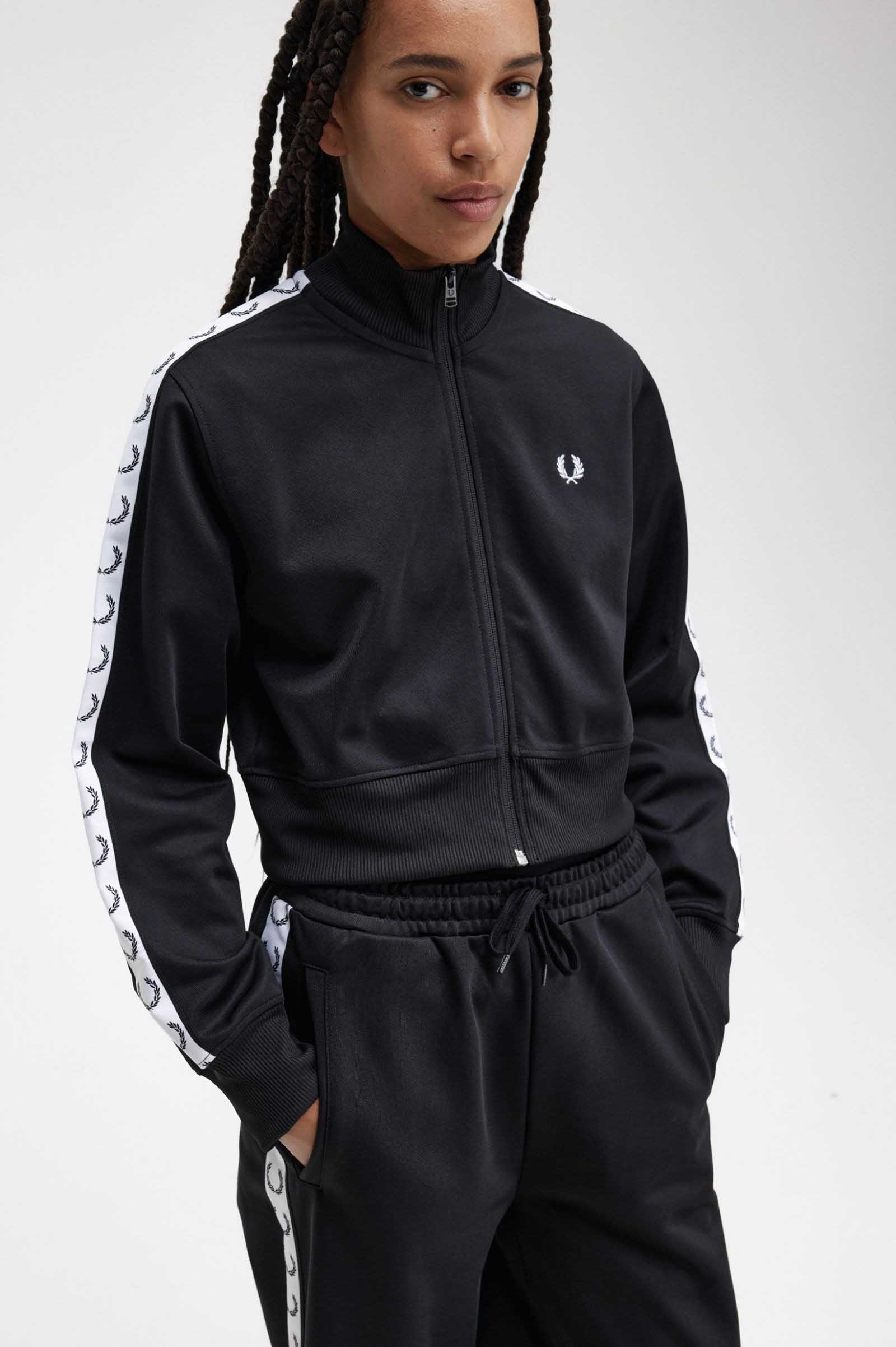 Cropped Taped Track Jacket(10 102：BLACK): | FRED PERRY JAPAN