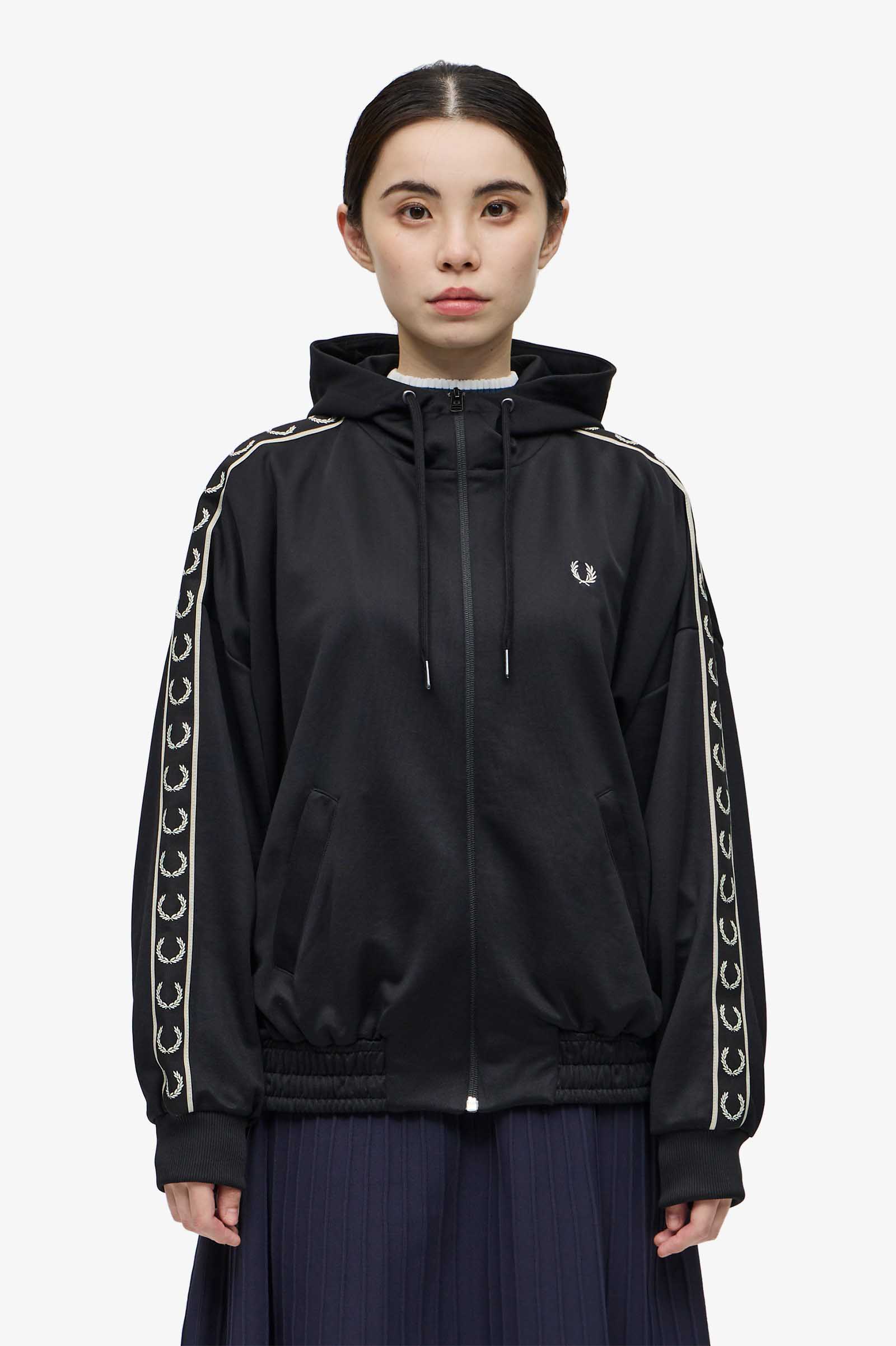 Taped Hooded Track Jacket(10 102：BLACK): | FRED PERRY JAPAN ...