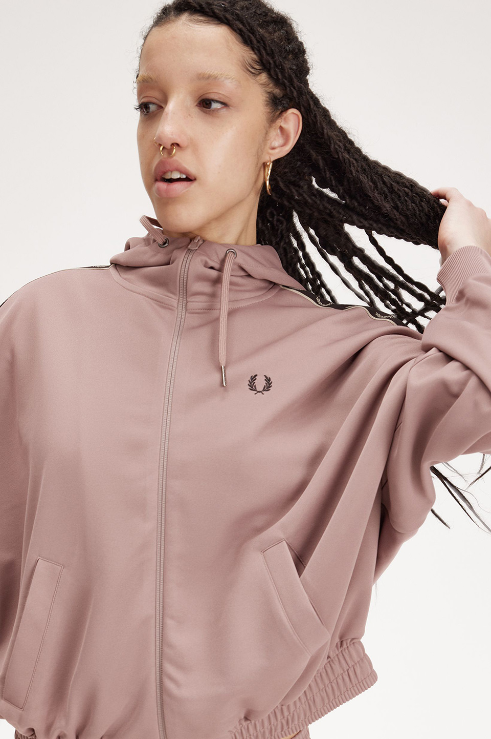 Taped Hooded Track Jacket(10 S52：DARK PINK): | FRED PERRY JAPAN 