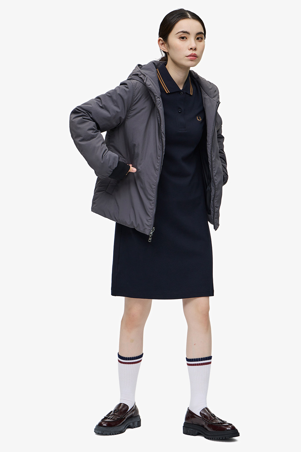 Womens Zip-In Liner Fishtail Parka(8 102：BLACK): | FRED PERRY