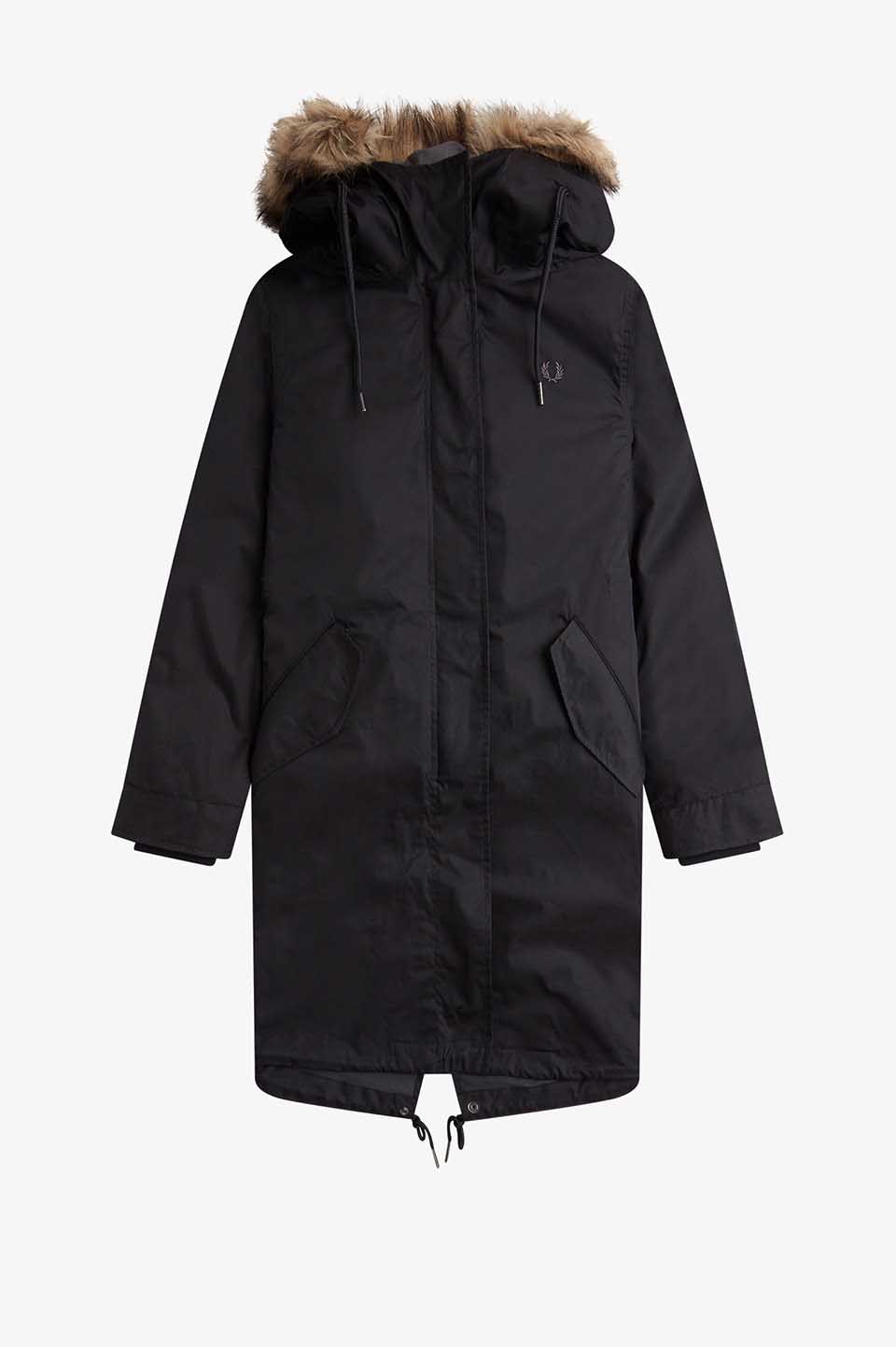 Womens Zip-In Liner Fishtail Parka(8 102：BLACK): | FRED PERRY