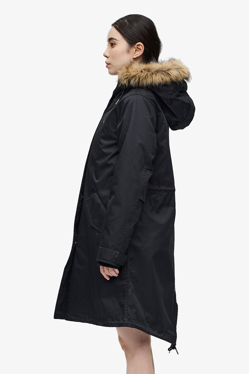 Womens Zip-In Liner Fishtail Parka(8 102：BLACK): | FRED PERRY 