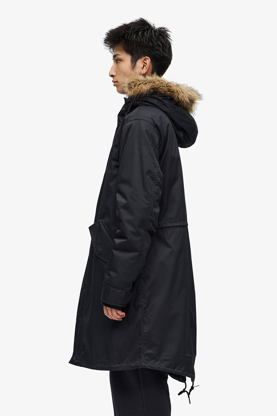 Mens Zip-In Liner Fishtail Parka(S 184：BLACK): | FRED PERRY JAPAN ...
