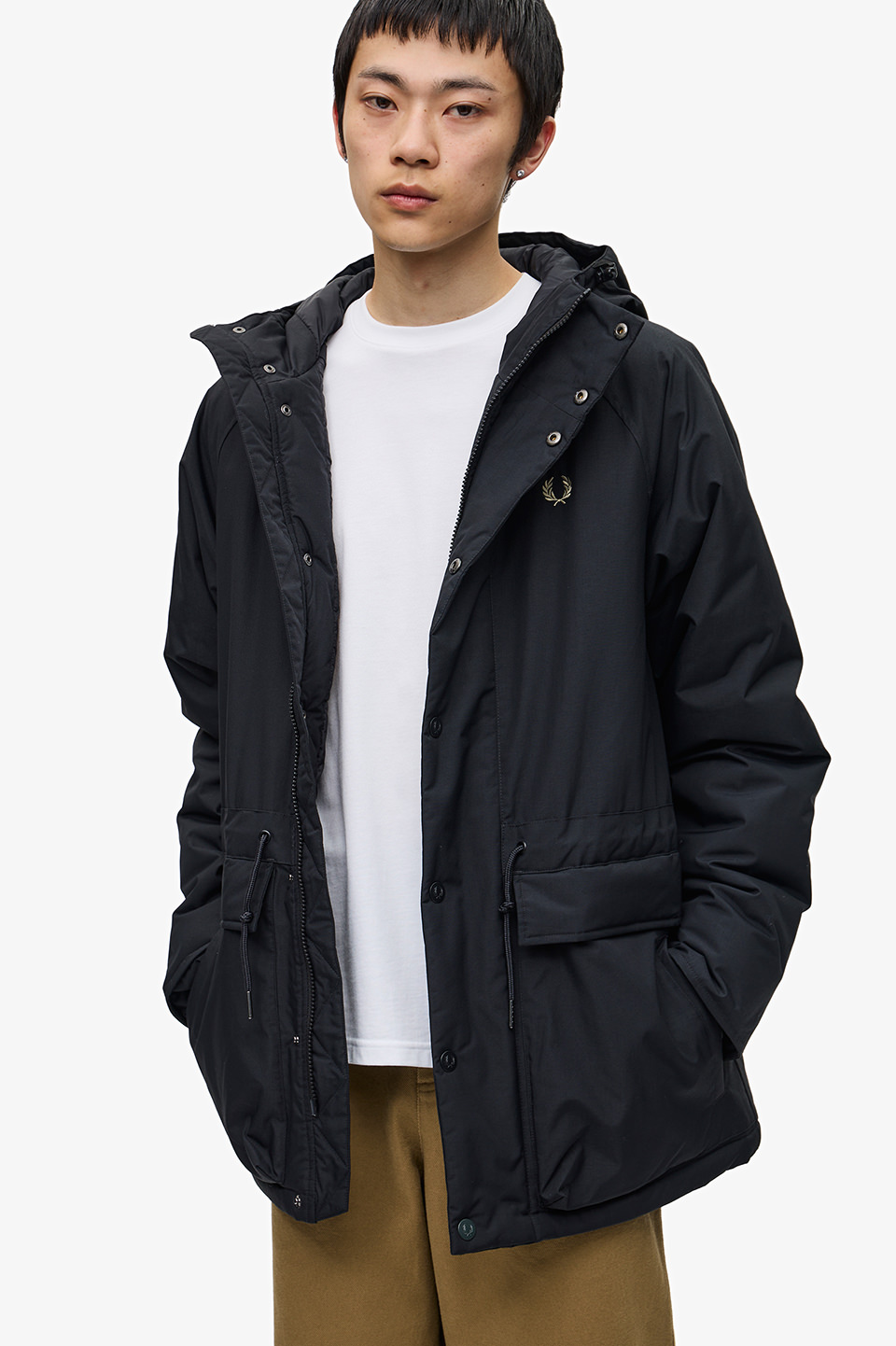 Padded Zip Through Jacket(S 102：BLACK): | FRED PERRY JAPAN