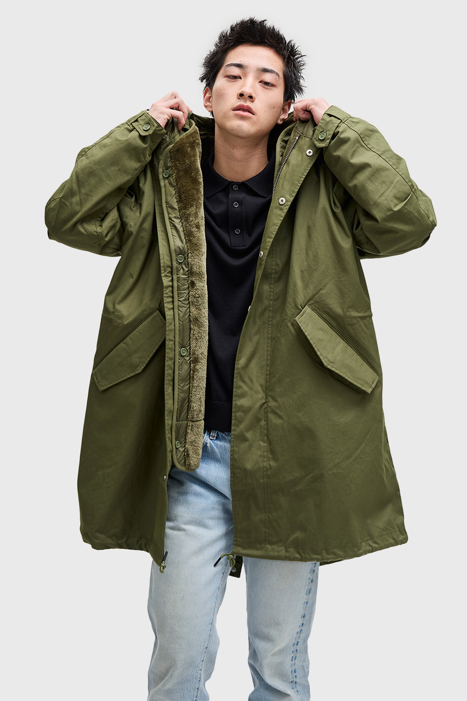 Fur Lined Fishtail Parka(M Q50：PARKA GREEN): | FRED PERRY JAPAN