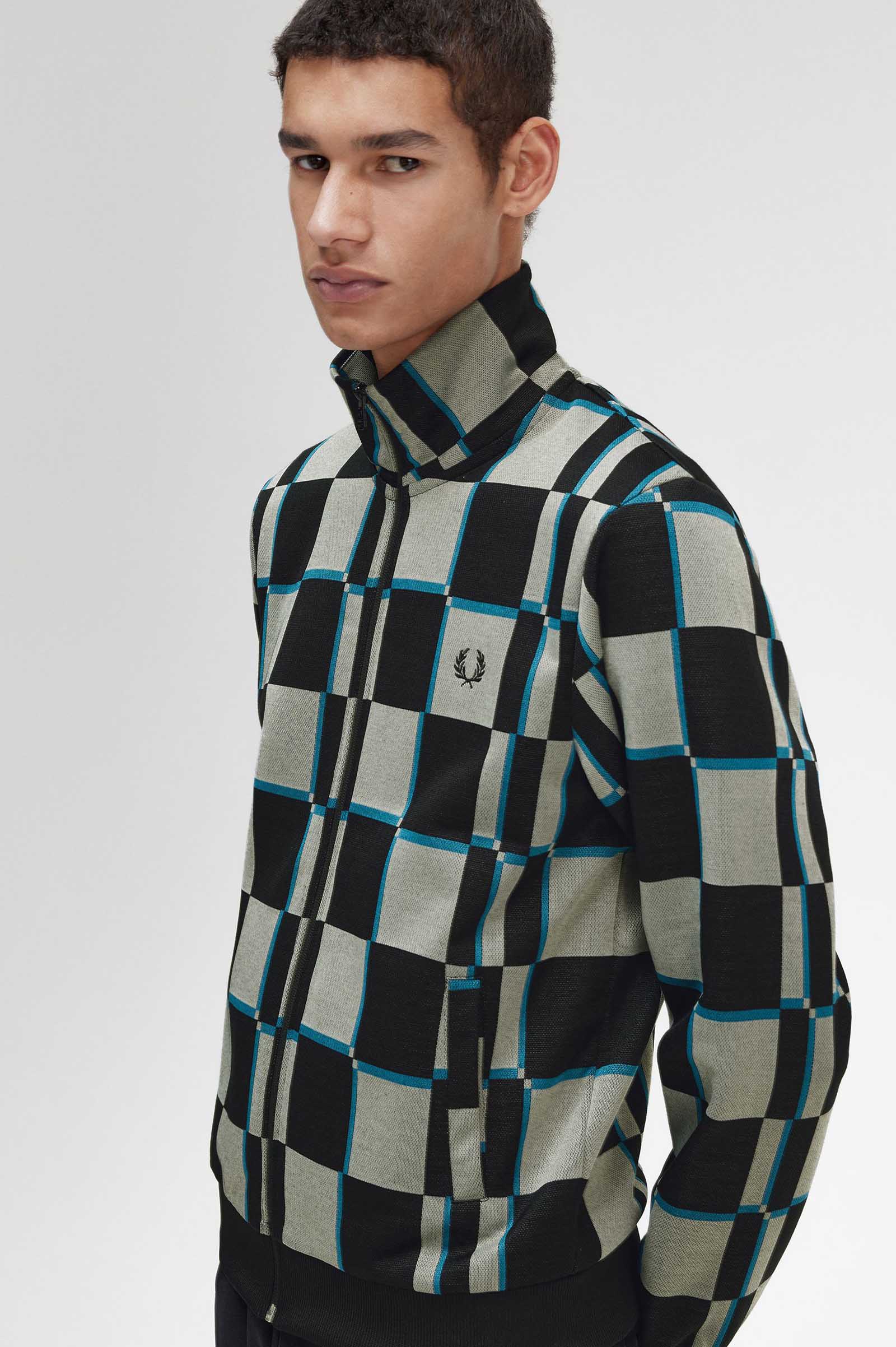 Glitch Graphic Track Jacket(M 102：BLACK): | FRED PERRY JAPAN