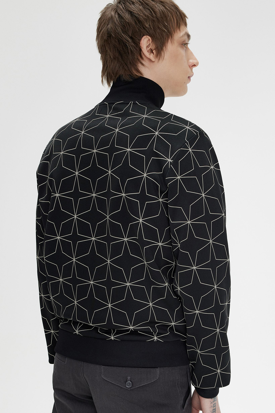 Geometric Print Track Jacket(M 102：BLACK): | FRED PERRY JAPAN