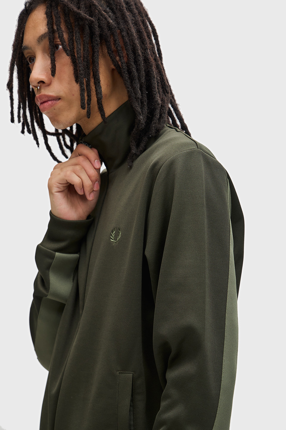 Tape Detail Track Jacket(M 408：HUNTING GREEN): | FRED PERRY