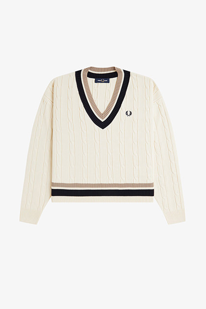 Bold Tipped Cable Knit Jumper