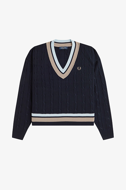 Bold Tipped Cable Knit Jumper