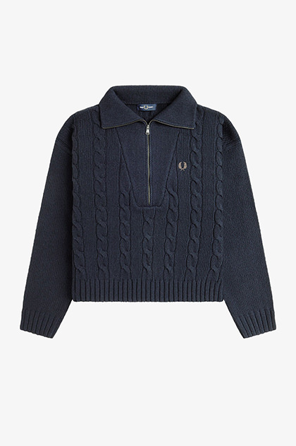 Half Zip Cable Knit Jumper
